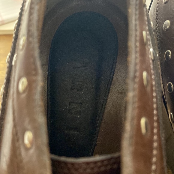 brown MARNI studded platform Leather Booties - Picture 8 of 8